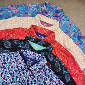 Birdie Bound Polo Shirts Mens 3XL Lot of 5 Performance Colorful Golf Stretch